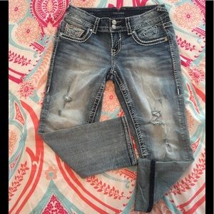 VIGOSS SZ 1/2 THE CHELSEA DENIM CAPRI LENGTH 21